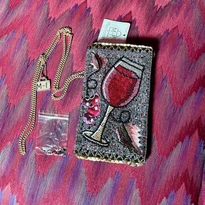 Mary Frances Vino Beaded Crossbody Cell Phone Bag NWT Gorgeous Colors